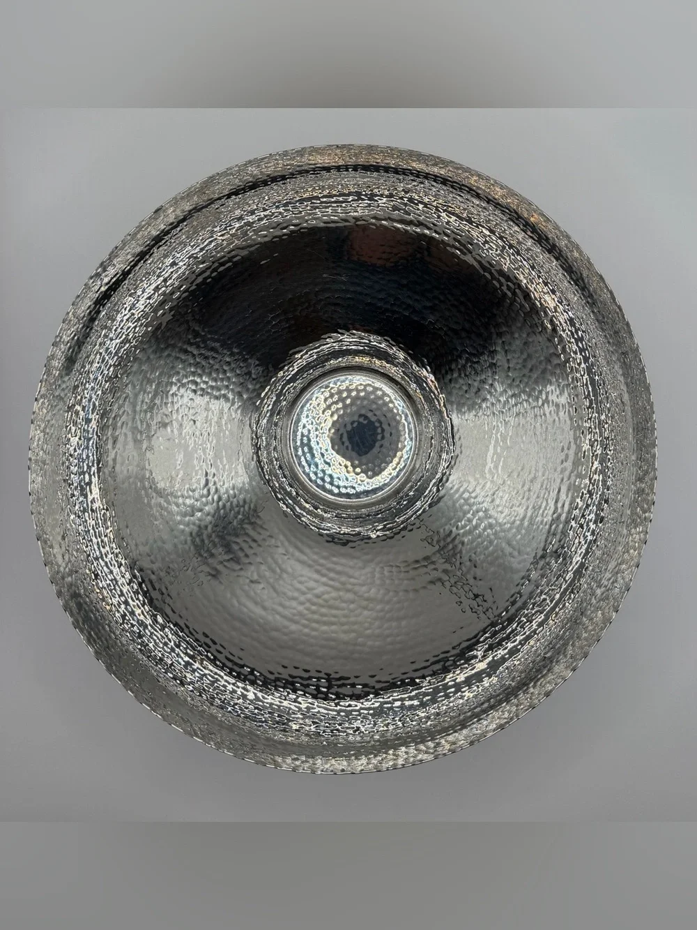 Crate & Barrel Large Astor Hammered Silver Bowl 10.5”